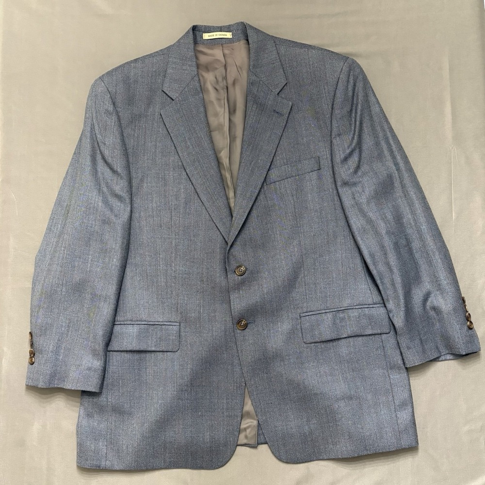 Vintage Lauren Ralph Lauren Gray Windowpane Plaid Sport Coat Blazer 44R Canada